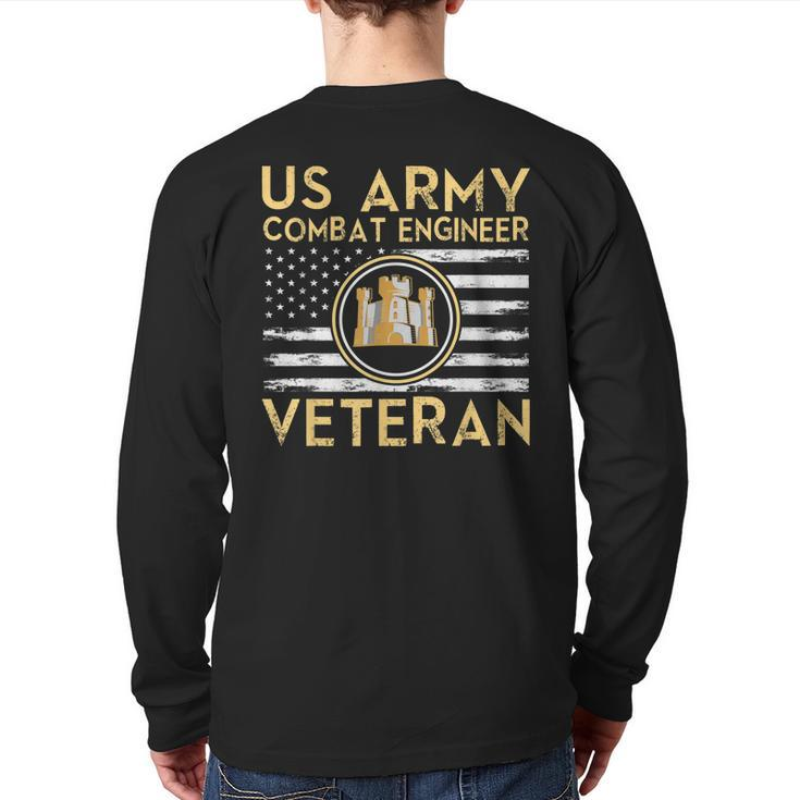 Usa Flag Army Veteran Us Army Combat Engineer Veteran Back Print Long Sleeve T-shirt