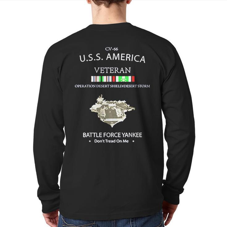 Uss America Desert Storm Veteran Back Print Long Sleeve T-shirt