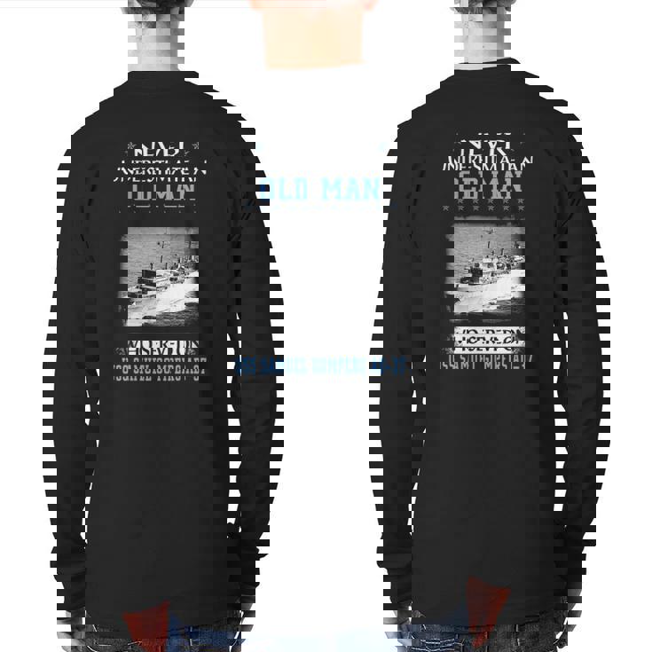 Uss Samuel Gompers Ad-37 Veterans Day Father Day Back Print Long Sleeve T-shirt