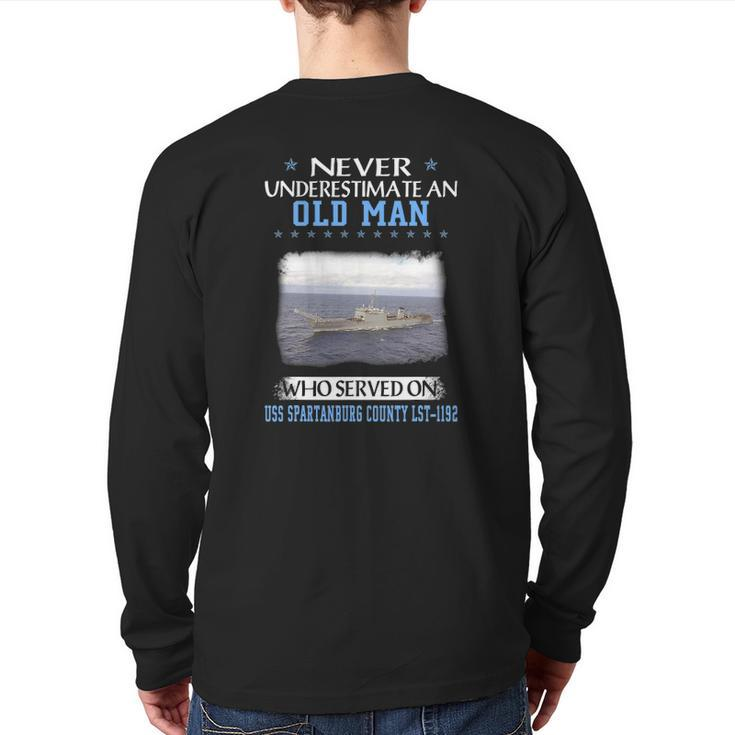 Uss Spartanburg County Lst-1192 Veterans Day Father Day Back Print Long Sleeve T-shirt