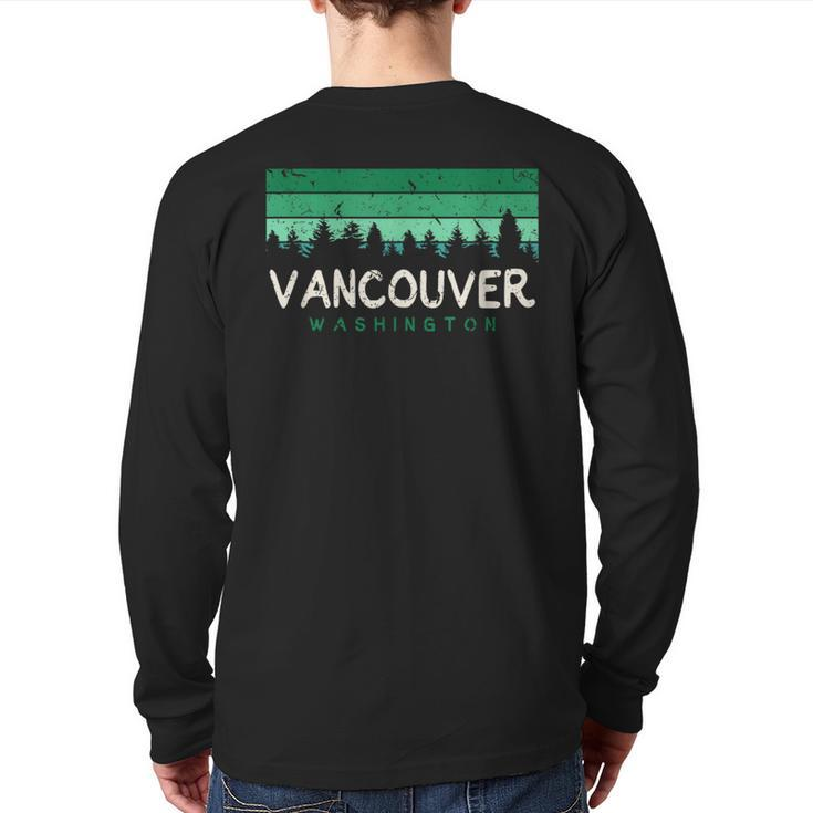 Vancouver Washington T Vintage Wa Souvenirs Back Print Long Sleeve T-shirt