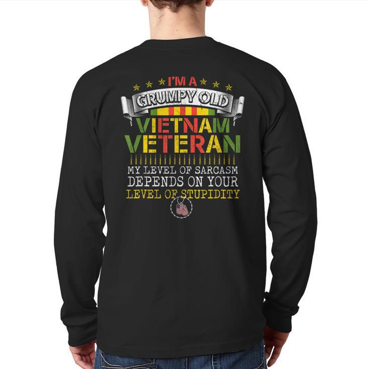 Veterans Day I'm A Grumpy Old Vietnam Veteran Back Print Long Sleeve T-shirt
