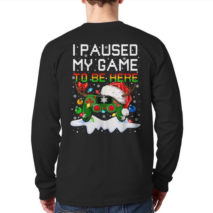 Video-Game Controller Santa Hat Christmas Gaming X-Mas Gamer Back Print Long Sleeve T-shirt