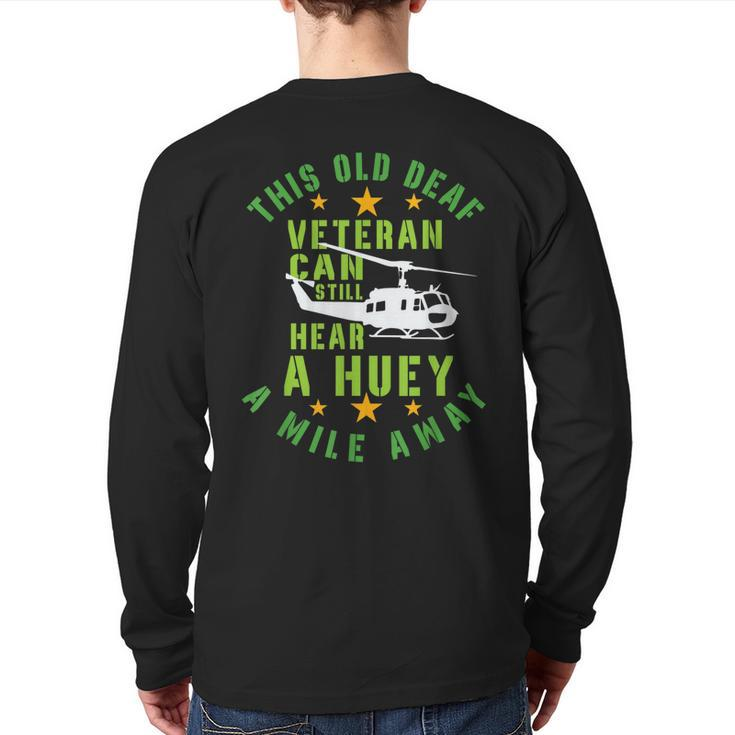 Vietnam Patriot Veteran Helicopter Pilot Back Print Long Sleeve T-shirt