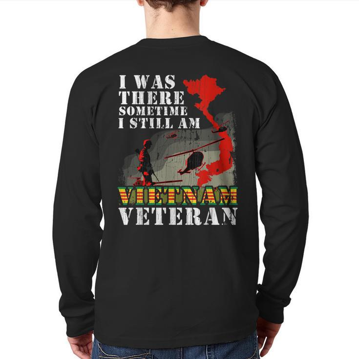 Vietnam Veteran Military Sodier Veterans Day American Flag Back Print Long Sleeve T-shirt