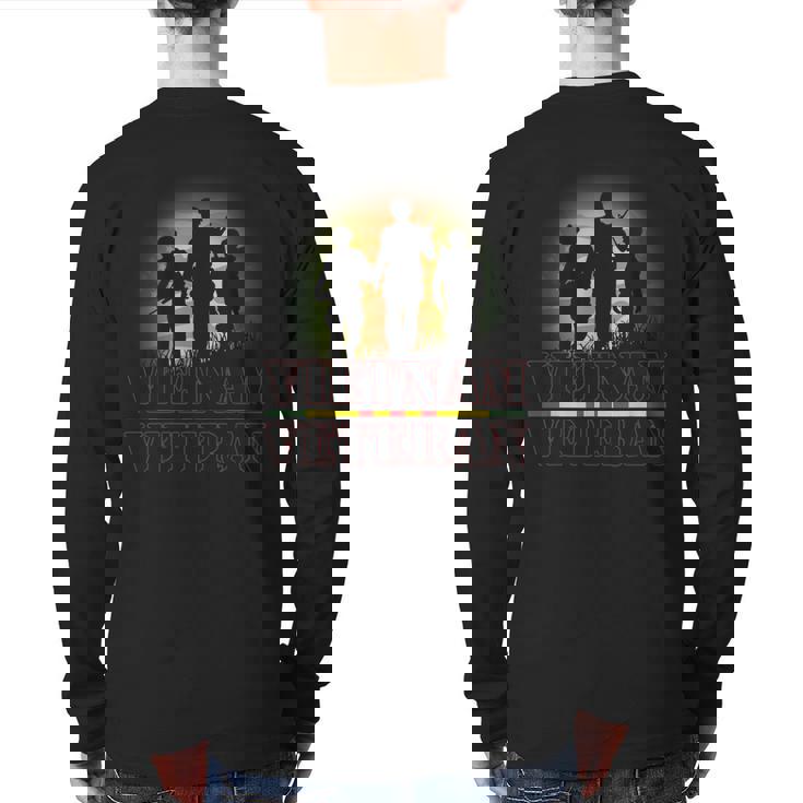 Vietnam Veteran Us Flag T  Vietnam War Vet  Back Print Long Sleeve T-shirt