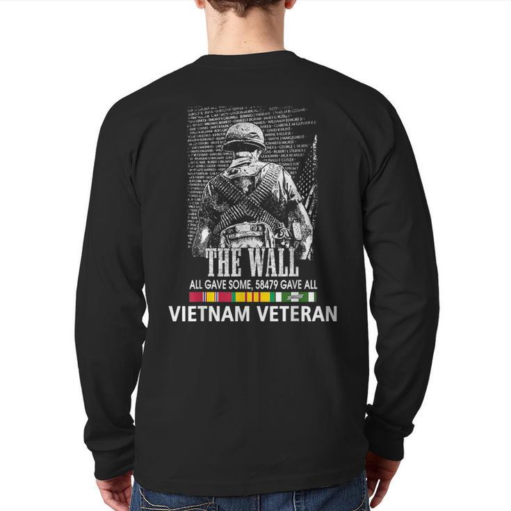 Vietnam Veteran The Wall All Gave Some 58479 Gave All Back Print Long Sleeve T-shirt