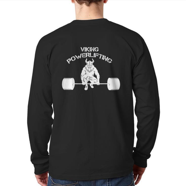 Viking Bodybuilding Weight Lifting Gym Back Print Long Sleeve T-shirt