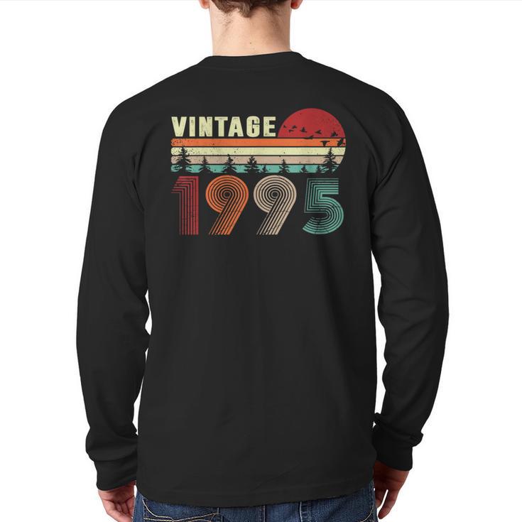 Vintage 1995 Cool 28 Years Old Retro 28Th Birthday Back Print Long Sleeve T-shirt