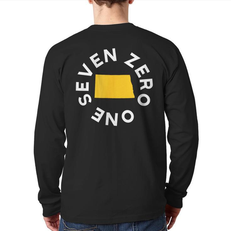 Vintage 701 Seven Zero One North Dakota Area Code Back Print Long Sleeve T-shirt