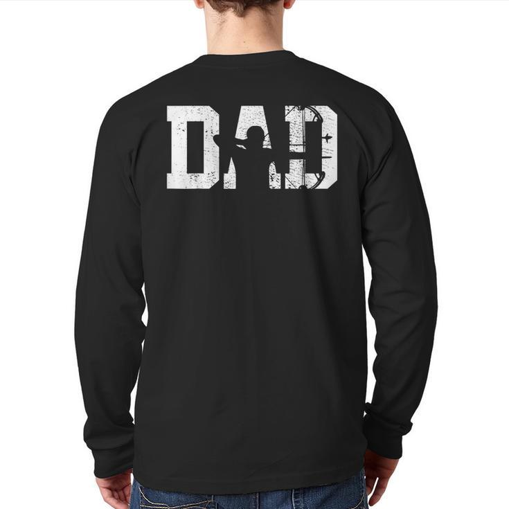 Vintage Archery Bow Hunting Dad Hunter Father's Day Back Print Long Sleeve T-shirt