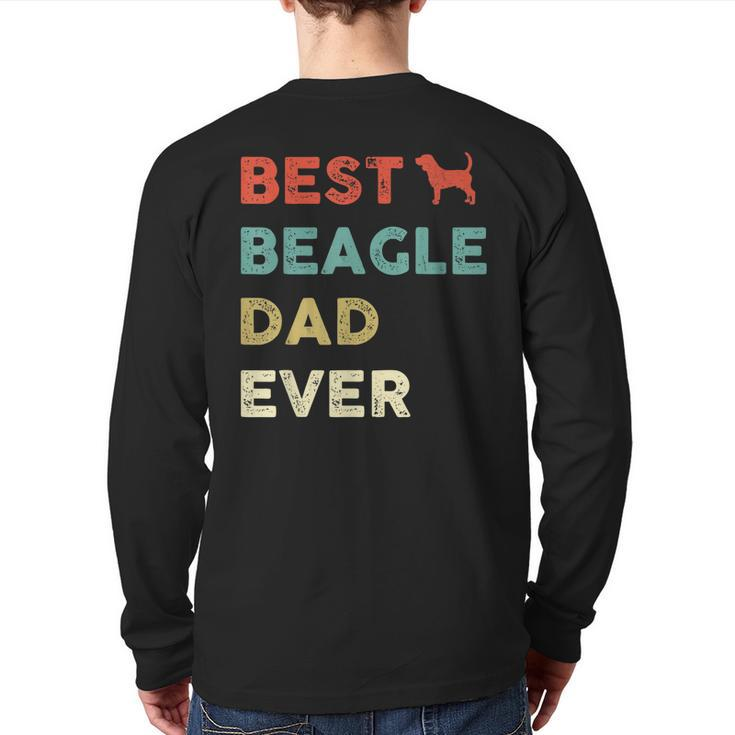 Vintage Best Beagle Dad Ever Beagle Men Back Print Long Sleeve T-shirt