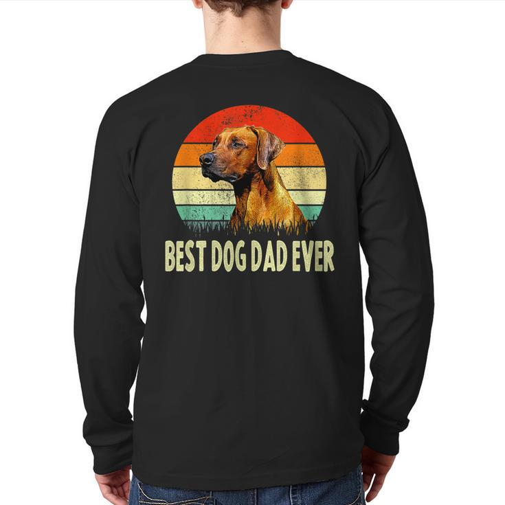 Vintage Best Dog Dad Ever Dog Father For Men Back Print Long Sleeve T-shirt