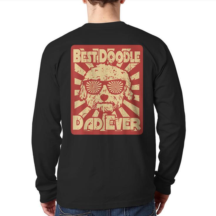 Vintage Best Doodle Dad Ever Goldendoodle Dad Back Print Long Sleeve T-shirt