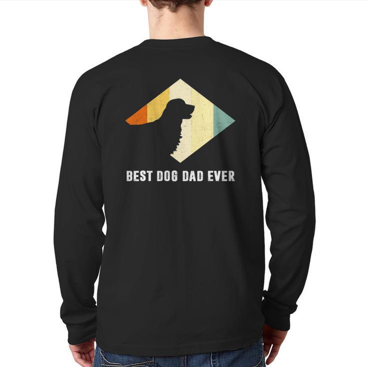 Vintage Best Golden Retriever Dog Dad Ever Father's Day Back Print Long Sleeve T-shirt