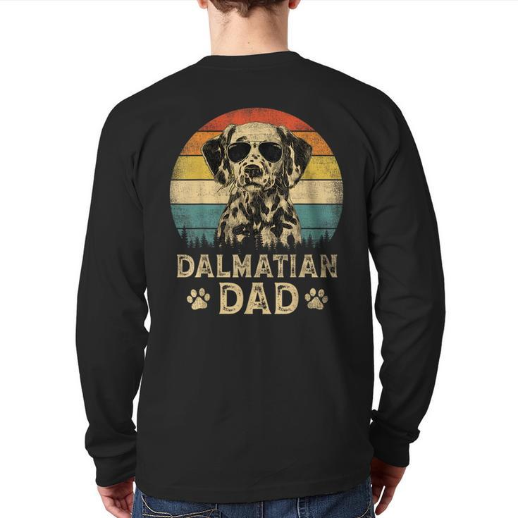 Vintage Dalmatian Dad Dog Lovers Father's Day Back Print Long Sleeve T-shirt