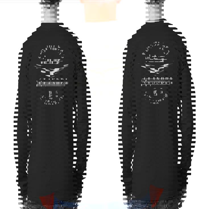 Vintage Grandpa Automotive 1955 Back Print Long Sleeve T-shirt