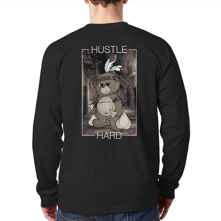 Vintage Hustle Hard Clothing For American Bear Hustler Back Print Long Sleeve T-shirt