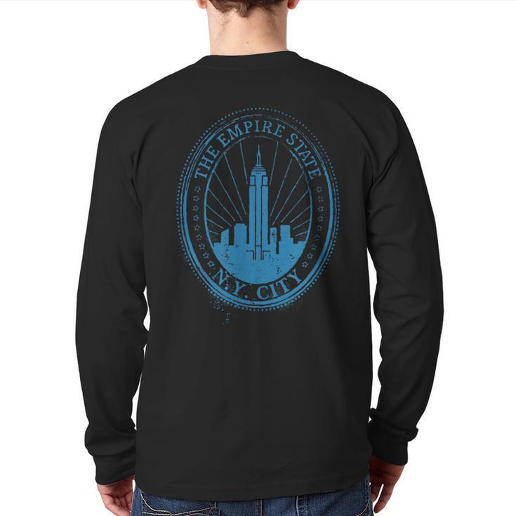 Vintage Look Empire State Building Back Print Long Sleeve T-shirt