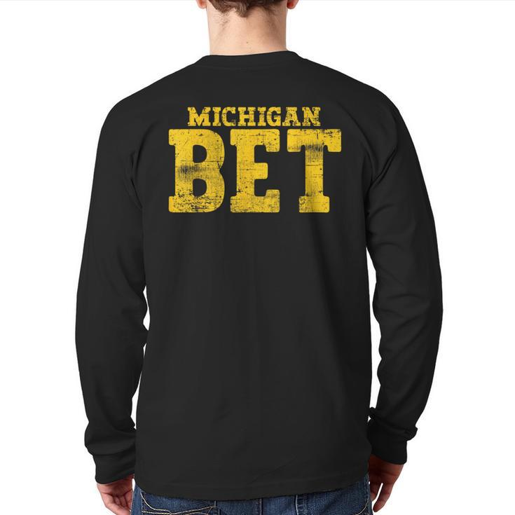 Vintage Michigan Bet Back Print Long Sleeve T-shirt