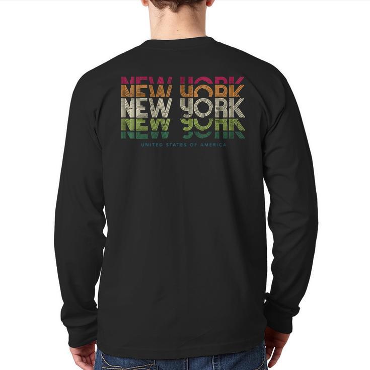 Vintage New York City Outfits Style New York City Old Style Back Print Long Sleeve T-shirt