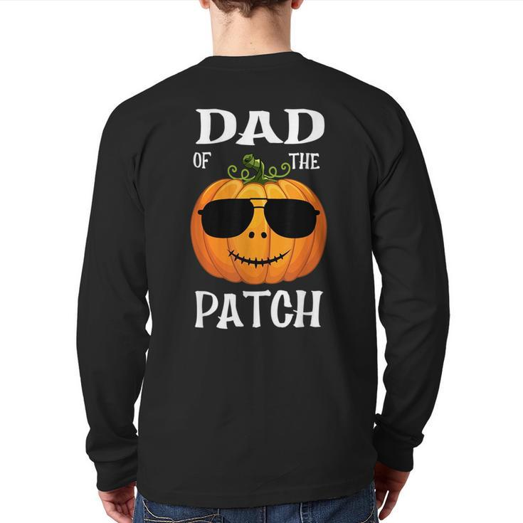 Vintage Pumpkin Dad Of The Patch Halloween Family  For Dad Back Print Long Sleeve T-shirt