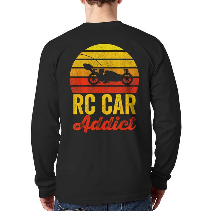 Vintage Rc Cars Addict Rc Racer Rc Car Lover Boys Fun Back Print Long Sleeve T-shirt