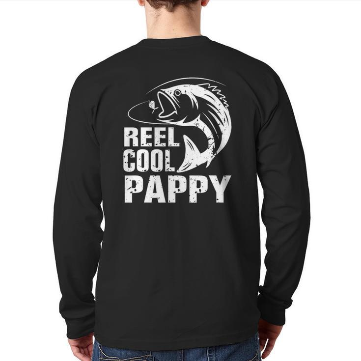 Vintage Reel Cool Pappy Fishing Father's Day Back Print Long Sleeve T-shirt