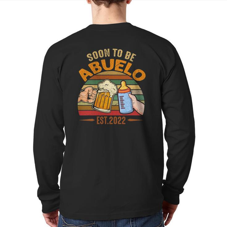 Vintage Soon To Be Abuelo 2022 Fathers Day Back Print Long Sleeve T-shirt