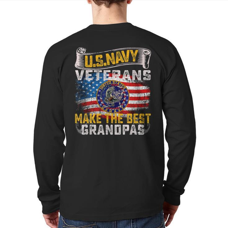 Vintage Us Navy Military Veteran Make The Best Grandpas Back Print Long Sleeve T-shirt