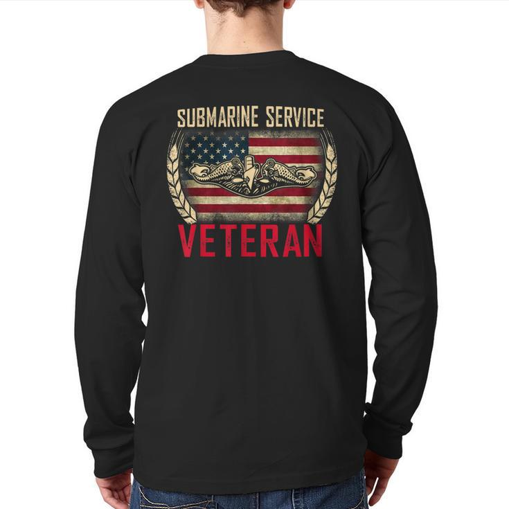 Vintage Us Navy Submarine Service Veteran T  Back Print Long Sleeve T-shirt