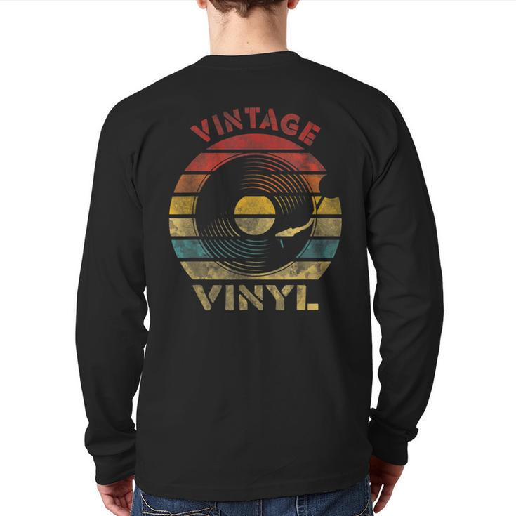 Vintage Vinyl Retro Record Vintage Music Back Print Long Sleeve T-shirt