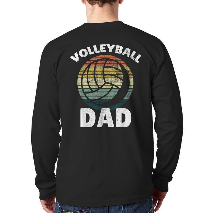 Volleyball Vintage I Dad Father Support Teamplayer  Back Print Long Sleeve T-shirt