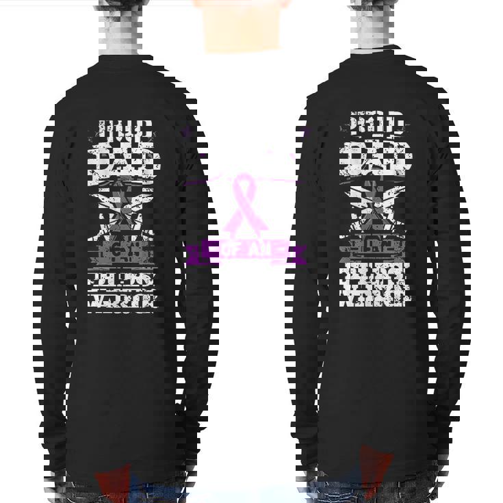 Warrior Dad Proud Awareness Month Back Print Long Sleeve T-shirt