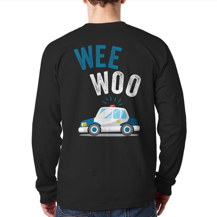 Wee Woo Police Car Cute Back Print Long Sleeve T-shirt