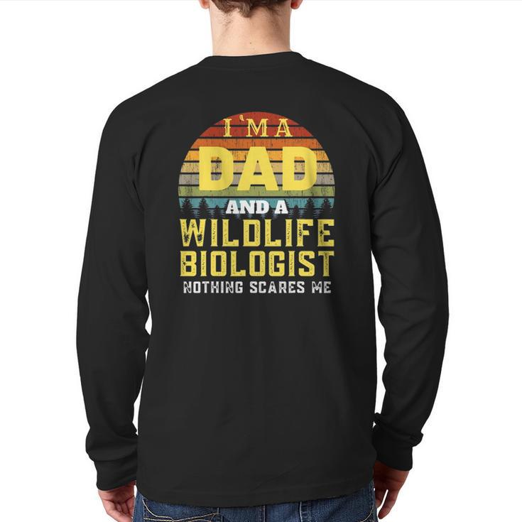 Wildlife Biologist Dad Mens Vintage Back Print Long Sleeve T-shirt
