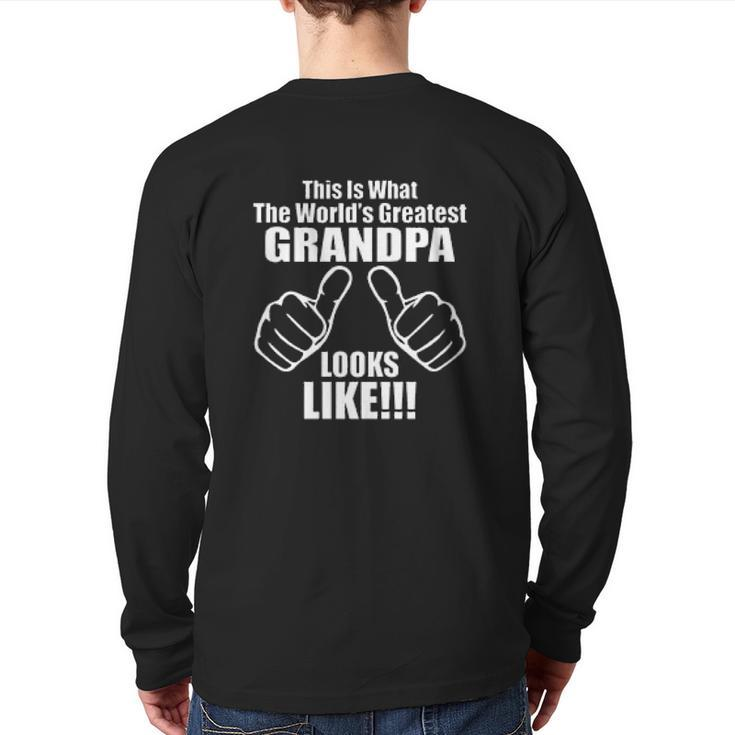World Greatest Grandpa Back Print Long Sleeve T-shirt