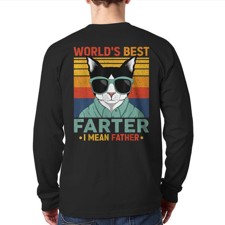 Worlds Best Farter I Mean Father Best Dog Dad Ever Back Print Long Sleeve T-shirt