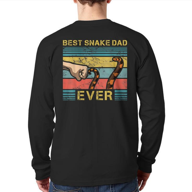World's Best Snake Dad Snake Enthusiast Father Back Print Long Sleeve T-shirt