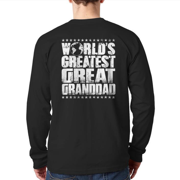 World's Greatest Great Granddad Award Tee Back Print Long Sleeve T-shirt