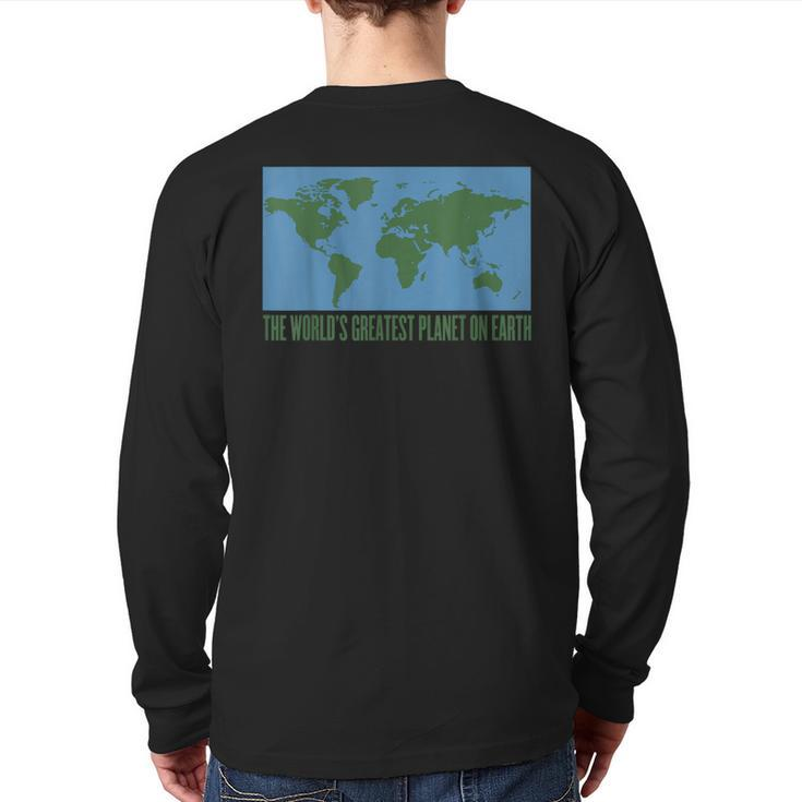 World's Greatest Planet On Earth Day T World Peace Back Print Long Sleeve T-shirt
