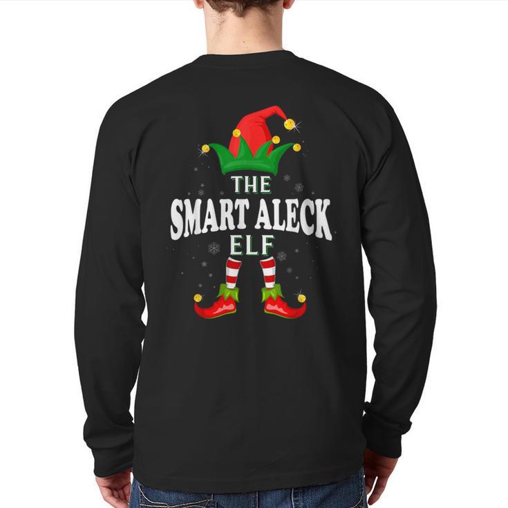 Xmas Smart Aleck Elf Family Matching Christmas Pajama Back Print Long Sleeve T-shirt