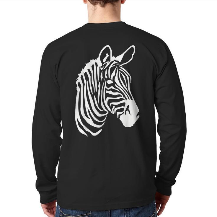 Zebra Head Back Print Long Sleeve T-shirt