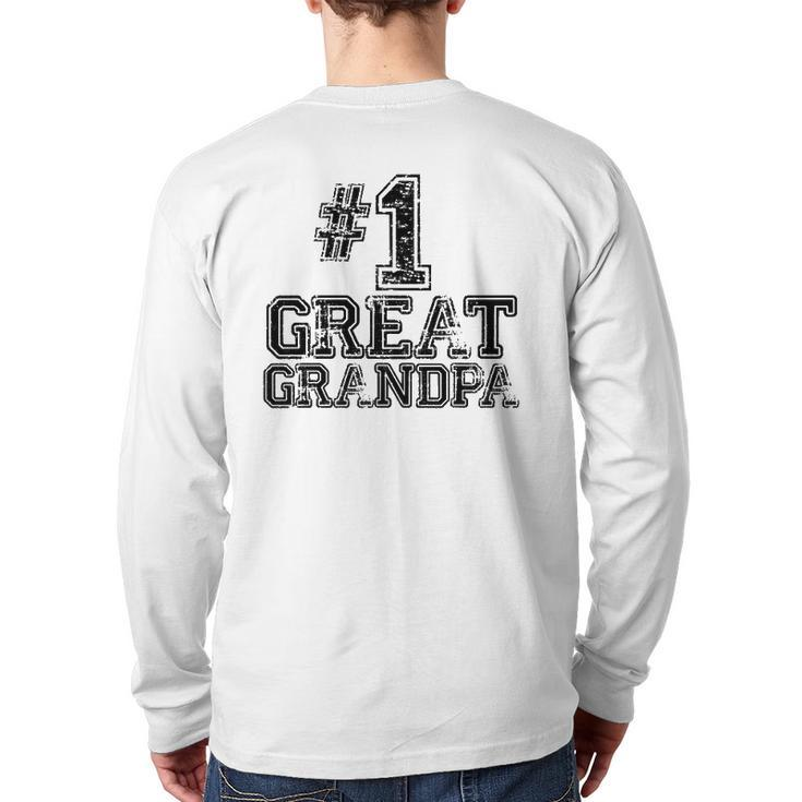 1 Great Grandpa Number One Sports Father's Day Back Print Long Sleeve T-shirt