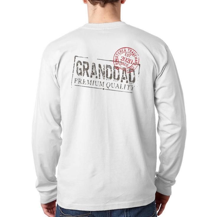 Graphic 365 Granddad Grandpa Vintage Est 2020 Men Back Print Long Sleeve T-shirt