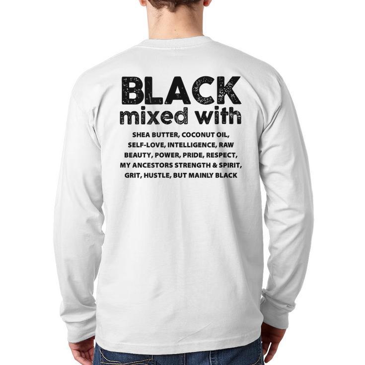 African American Black Mixed With Shea Melanin Back Print Long Sleeve T-shirt