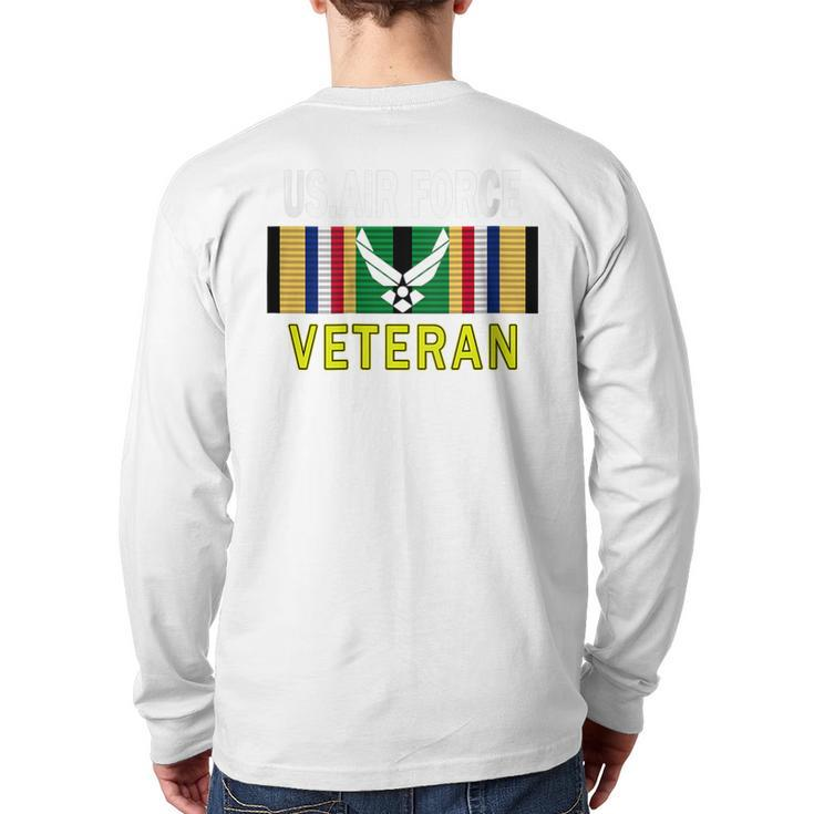 Air Force Us Veterans Day Us Air Force Veteran Back Print Long Sleeve T-shirt