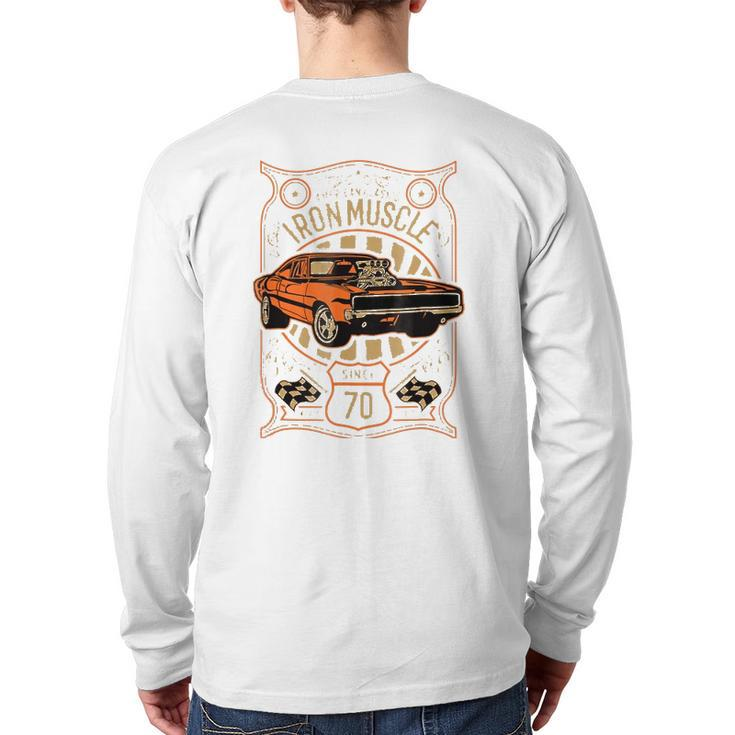 American Muscle Cars Iron Muscle Back Print Long Sleeve T-shirt