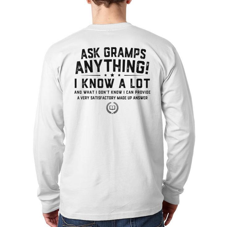 Ask Gramps Anything Gramps Father's Day Grandpa Back Print Long Sleeve T-shirt