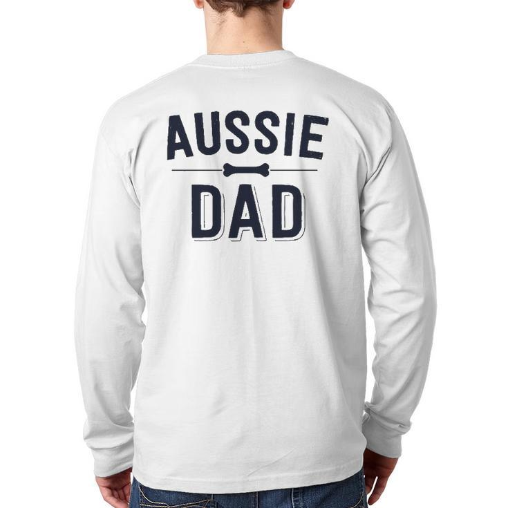 Aussie Dad Red Merle Australian Shepherd Farm Dog Father Back Print Long Sleeve T-shirt